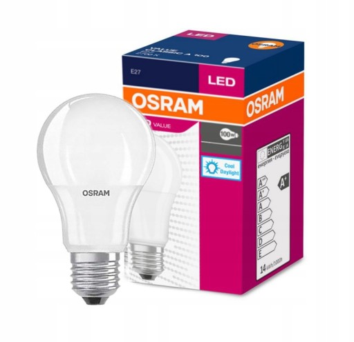 E27 LED žiarovka 13/100W 1521lm 200° 6500K studená biela HODNOTA OSRAM