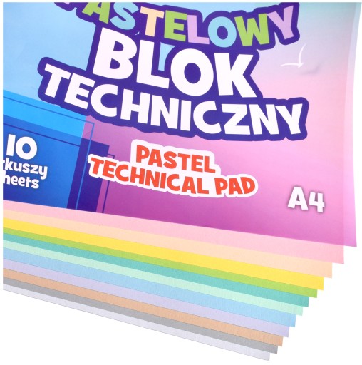 Pastelová farba technický blok A4 10 listov 170g Astrapap