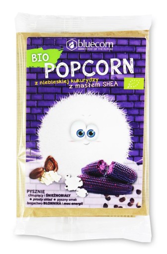 MODRÝ KUKURIČNÝ POPCORN S BAMBUCKÝM MASLOM A SOĽOU NA PRÍPRAVU V M