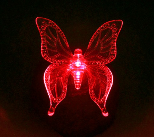 LED solárne svietidlo BUTTERFLY DRAGONFLY na kameni RGB P-605