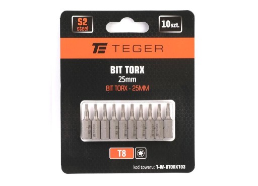 Bit TORX 25 mm/T8 (SADA 10 KS) / TEGER