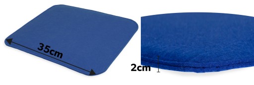 VANKÚŠ NA STOLIČKU 35x35 Z DEKORATÍVNEHO Štvorcového PLSTI, MODRÁ