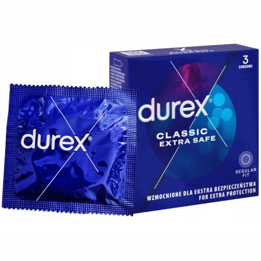 Kondómy DUREX EXTRA SAFE CLASSIC, 3 kusy