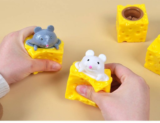 Gniotek myš v syre senzorická antistresová Squishy pop-up CHEESE