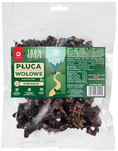 MACED HOVÄDZIE PĽÚCA kocky 80g Pochúťka pre psov