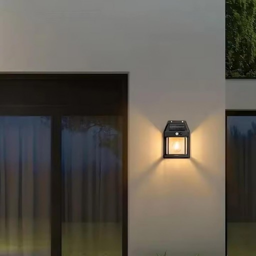 SOLÁRNE LED LAMPA LAMPA ZÁHRADNÁ FASÁDNA NÁSTENNÁ LAMPA SO SNÍMAČOM POHYBU