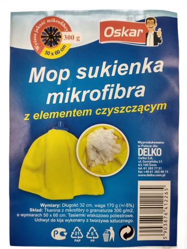 OSKAR mop na šaty, mikrovlákno, SUPER ABSORBENT, 100% POLSKÝ PRODUKT