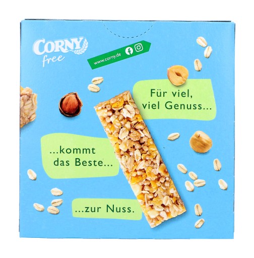 CORNY Tyčinka Lieskové oriešky BEZ CUKRU 6 kusov DE