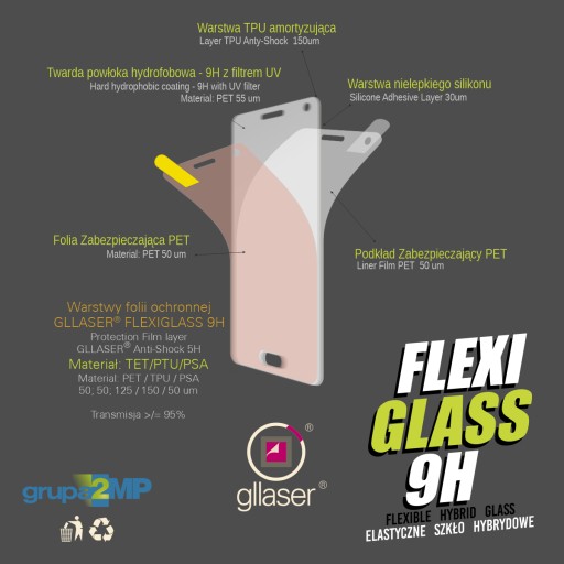 Hybridné sklo Glaser FlexiGlass 9H pre Garmin Forerunner 245 / nerozbije sa