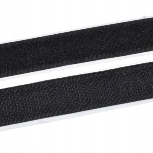 LuxTextil VELCRO PÁSKA SO SAMOLEPIACIM LEPOM 20 mm SADA ČIERNA 1 meter
