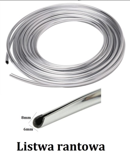 HRANOVÝ PÁS LESK CHROMOVÝ HRAN 6x8mm METR
