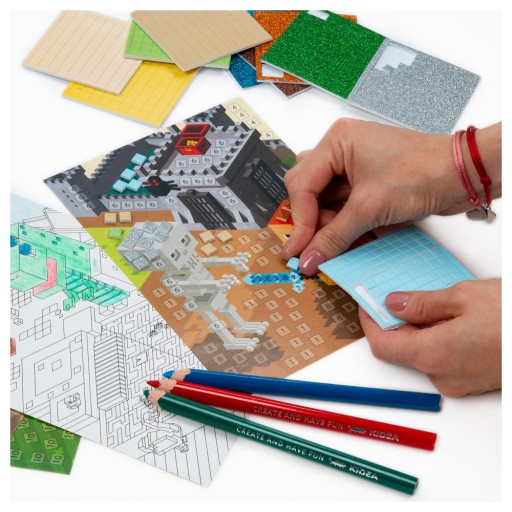 Omaľovánka + kreatívna mozaika pre chlapca MINECRAFT KIDEA set