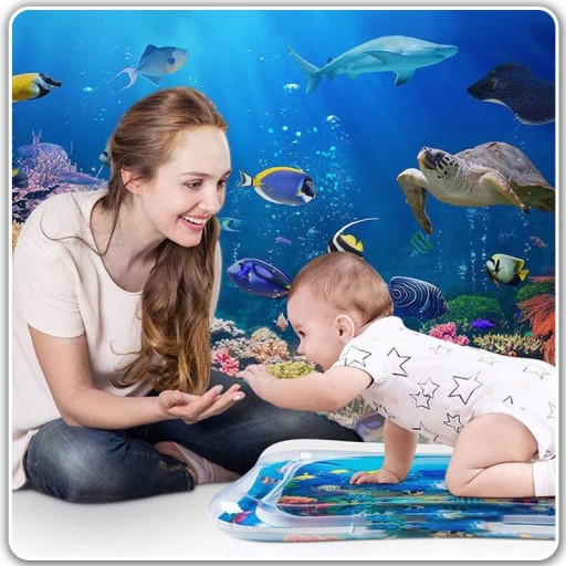 VODA Senzorická edukačná nafukovacia podložka na hranie pre bábätká a deti