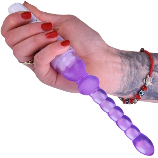 JEMNÝ TENKÝ ANÁLNY GÉLOVÝ VIBRÁTOR S GUĽAČKAMI