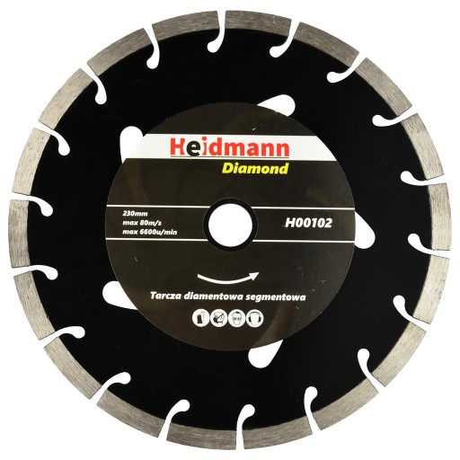 SEGMENTOVANÝ DIAMANTOVÝ KOTÚČ NA REZANIE BETÓNOVÝCH KOCIEK 230 MM 22,2 MM SEGMENT
