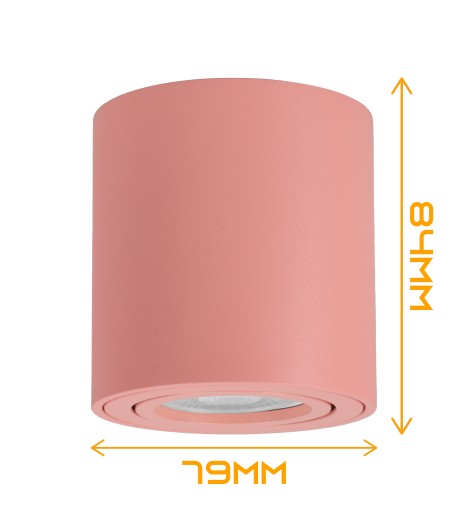 Prisadené bodové stropné LED svietidlo Halogen Tube GU10, ružové