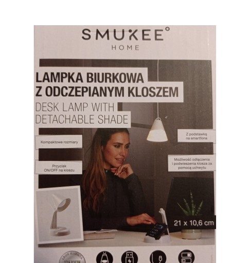 SMUKEE USB STOLNÁ LAMPA S ODNÍMATEĽNOU LAMPOU S