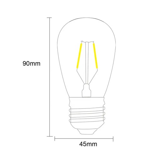 VÝKONNÁ E27 LED ŽIAROVKA EDISON GARLANDS RETRO LOFT PRIEMYSELNÁ TEPLÁ E27