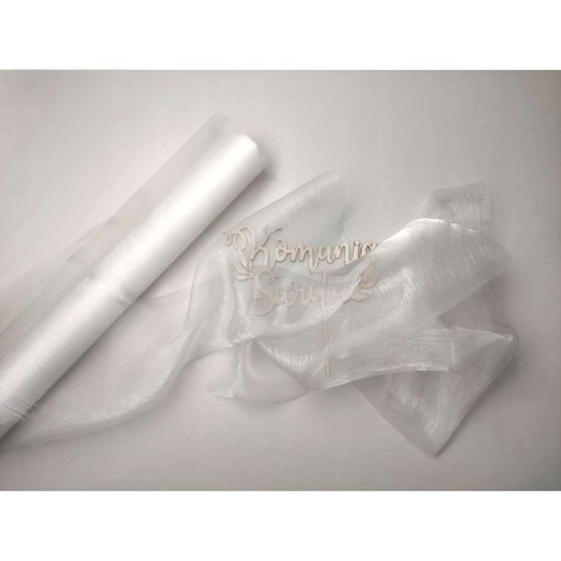 Organza BIELA trblietavá HLADKÁ dekorácia stola prijímanie svadba 16x900 cm