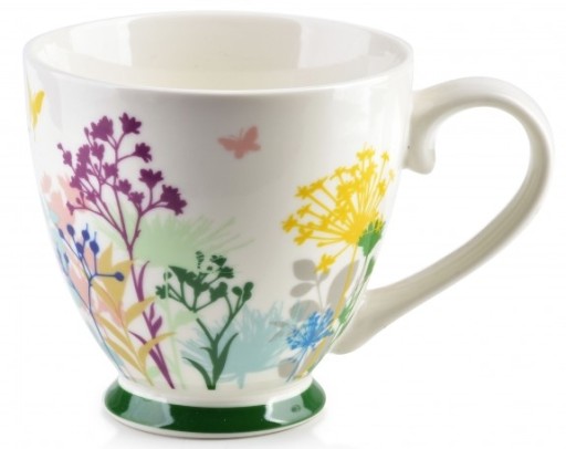 PORCELÁNOVÝ HRNČEK 400 ML BYLINKY VEĽKÁ ŠÁLKA NA JUMBO NOŽIČKU