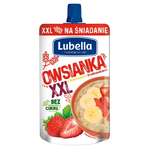 LUBELLA Ovsené vločky XL Banán Jahoda bez cukru 170g