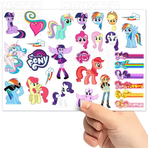 UMÝVAJÚCE DOČASNÉ TETOVANIE PRE DETI MY LITTLE PONY ORIGINÁLNE DIZAJNY