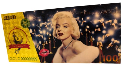 MARYLIN MONROE Pozlátená zberateľská bankovka