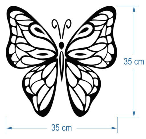 Samolepka na stenu MOTÝĽ 35 cm