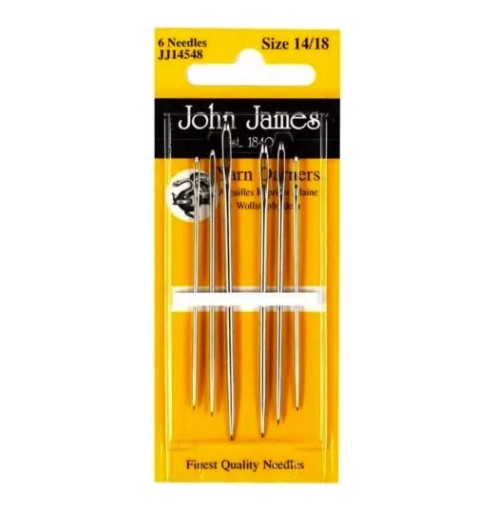Sada ihiel na látanie priadze - John James - veľkosť 14-18, 6 ks.