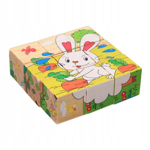 PUZZLE DREVENÉ BLOKY VZDELÁVACIE PUZZLE HRAČKY PRE DETI 6v1