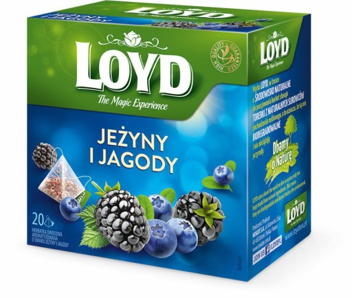Ovocný čaj v pyramídach Loyd Blackberries a Blueberries 20 ks