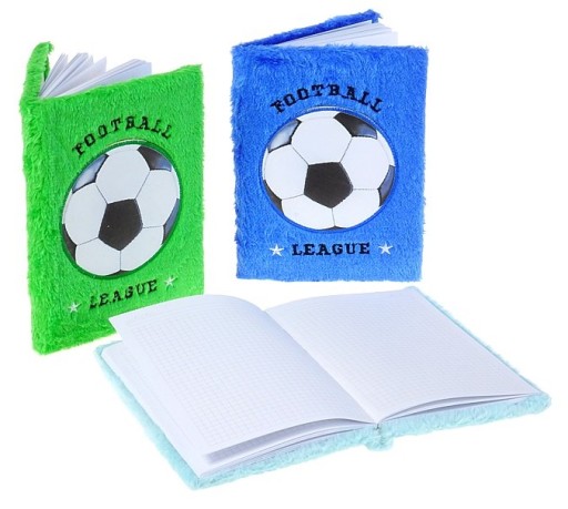 NOTEBOOK PLYŠOVÝ FUTBALOVÝ DENNÍK A5 8051