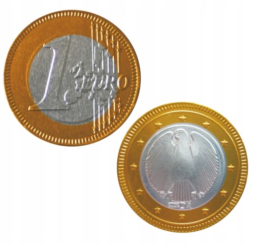 Mince Čokoládové zlaté peniaze 8 ks 1 EURO vrecúško na peniaze