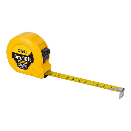 Deli Tools EDL9005Y skladacia páska 5 m / 19 mm žltá