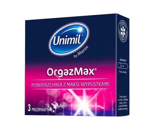 Unimil Orgazmax kondómy s vložkami 3 ks.