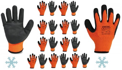 RUKAVICE zimné IZOLOVANÉ PRACOVNÉ rukavice hrubé latexové XL-10 10 párov