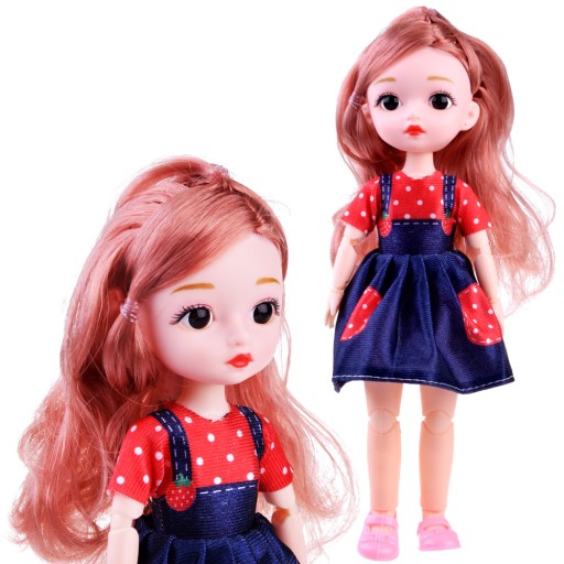 Krásna bábika bábika s pohyblivými končatinami dlhé vlasy 24 cm ZA4655