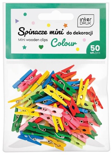FAREBNÉ MINI KLIPY NA DEKORÁCIU 50 ks INTERPRINT
