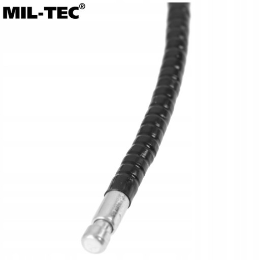 Visiaci zámok s lankom, ochrana proti krádeži Mil-Tec, 20 cm, čierna oceľ