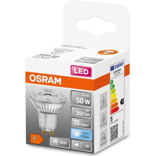 GU10 LED žiarovka 4,3W = 50W 350lm 4000K 36° OSRAM