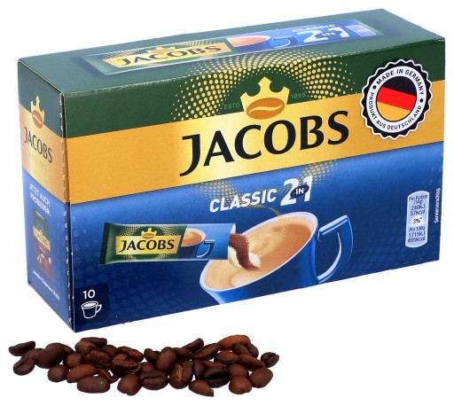 Jacobs instantná káva 2v1 v 10 vrecúškach