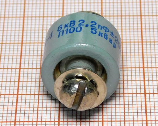 Keramický kondenzátor 2,2pF 6kV 5kWar K15U-1 P100