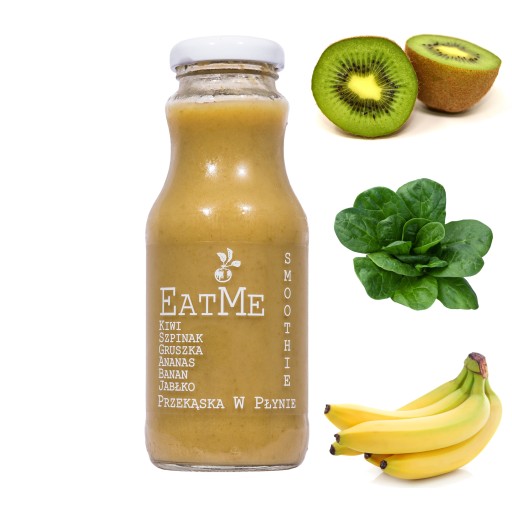 Smoothie mousse 100% kiwi špenát banán 240ml na druhé raňajky bez cukru
