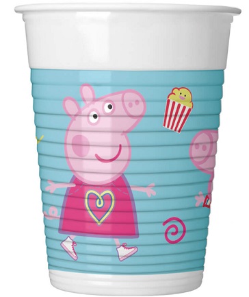 Plastové poháre Peppa Pig 8 kusov Narodeniny