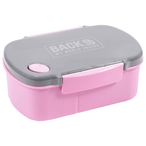Ružový obedový box BackUP s dvoma priehradkami