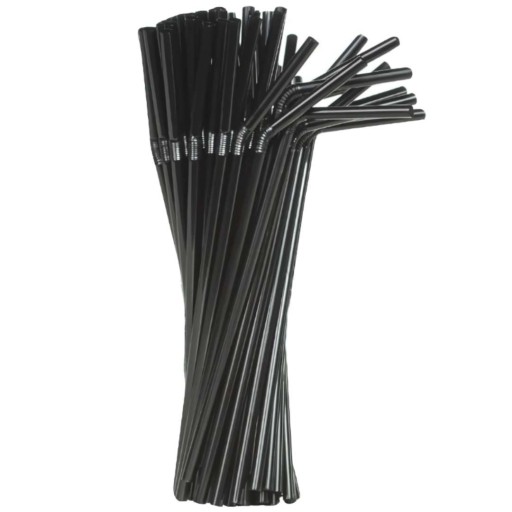 OPÄTOVNE POUŽITEĽNÉ Zlomené slamky opakovane použiteľné čierne skúmavky na pitie x50