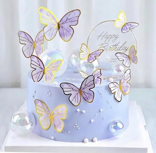 Topper BUTTERFLIES piker FIALOVÁ 1-99 motýlikov ozdoba na narodeninovú tortu 10ks