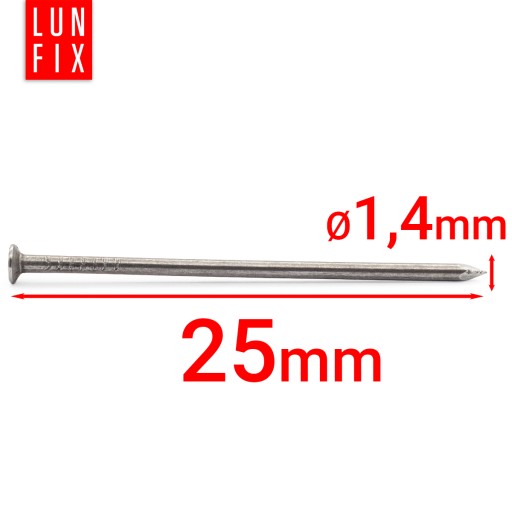 Stavebné klince 1,4x25 čierne rovné 1kg