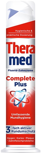 TERAMOVANÁ ZUBNÁ PASTA KOMPLETNÁ OCHRANA V STOJAČOVEJ TUBE, EFEKTÍVNA, 100 ml DE