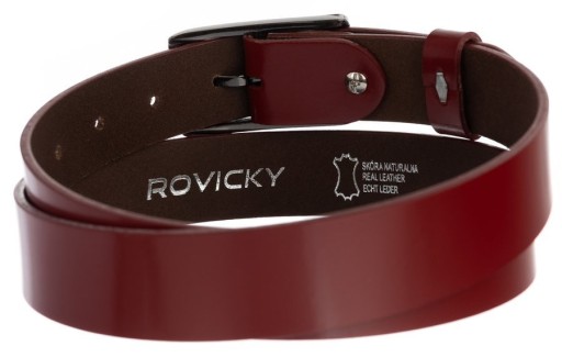Rovicky štýlový červený dámsky opasok s koženou prackou